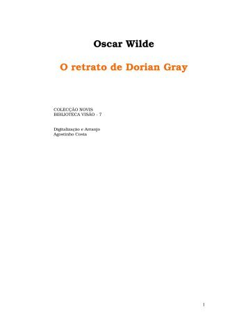 Oscar Wilde O retrato de Dorian Gray - SATED/RS