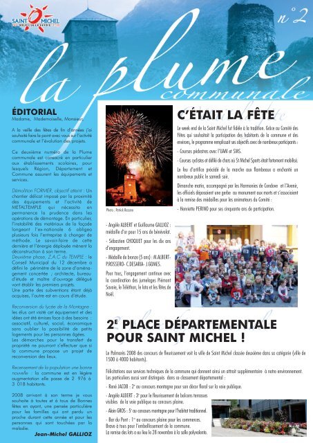 Journal La plume n°02 2008 - Saint Michel de Maurienne