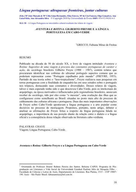 aventura e rotina: gilberto freyre e a língua portuguesa em cabo-verde