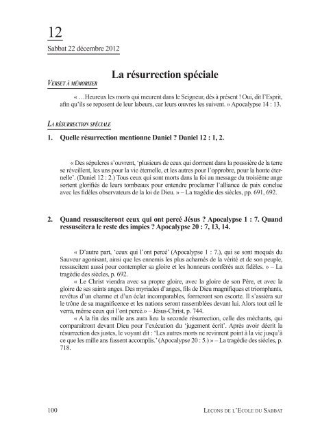 Leçons de l'Ecole du Sabbat - Sda1844.org