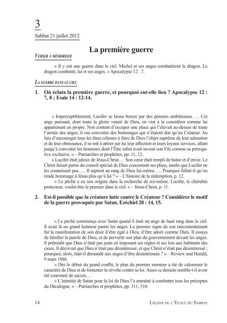 Leçons de l'Ecole du Sabbat - Sda1844.org