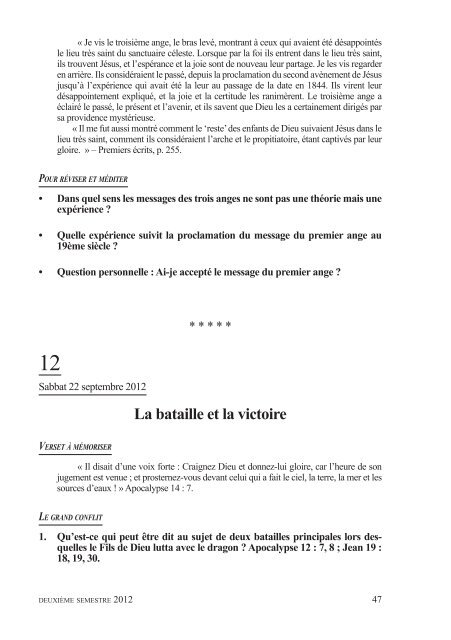 Leçons de l'Ecole du Sabbat - Sda1844.org