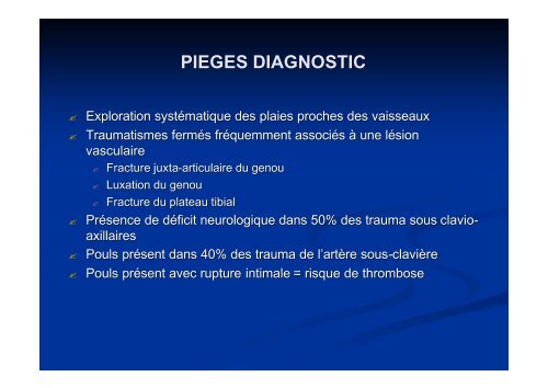 TRAUMATISMES OSTEO-VASCULAIRE DES MEMBRES