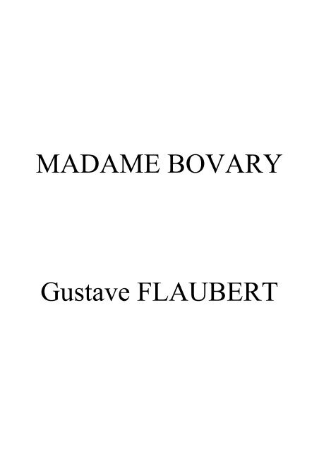 MADAME BOVARY Gustave FLAUBERT - Pitbook.com