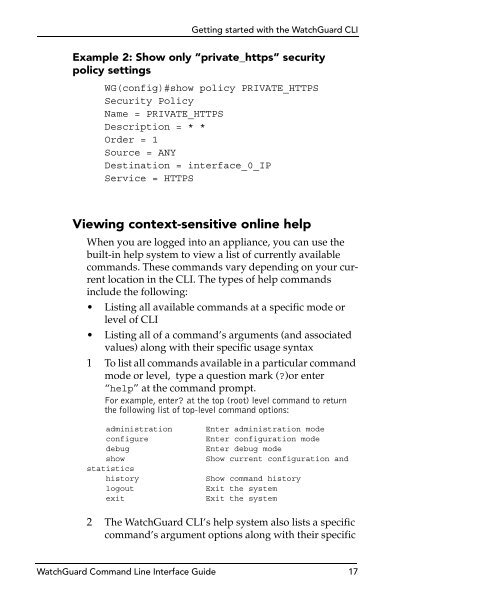 CLI Guide - WatchGuard Technologies