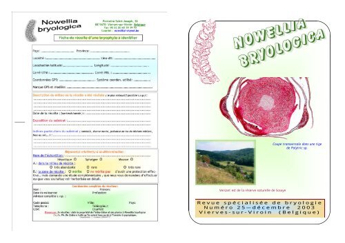 premières rencontres françaises de bryologie