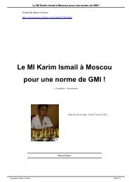 Le MI Karim Ismail à Moscou pour une norme de GMI ! - Maroc-Echecs