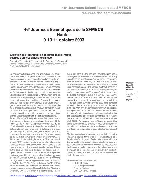 Pdf 136 7 Kb Medecine Buccale Chirurgie Buccale