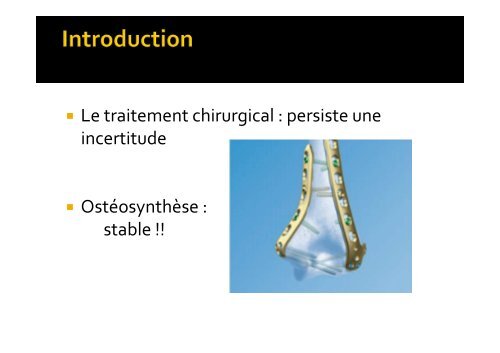 Fractures sus et inter-condyliennes de l'humérus et plaques ...