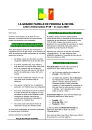 Lettre d'information - La Grande Famille de Procida & Ischia