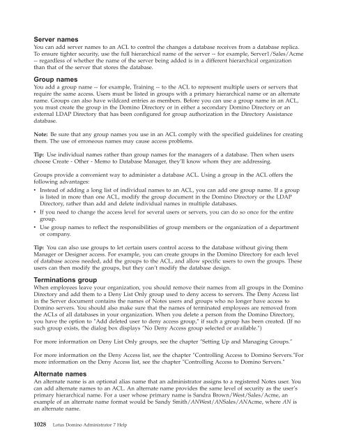 Lotus Domino Administrator 7 Help - Lotus documentation