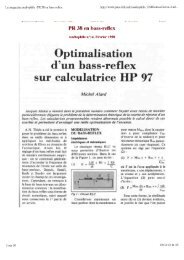 Optimalisation d'un bass-reflex sur calculatrice HP 97 - pure-hifi