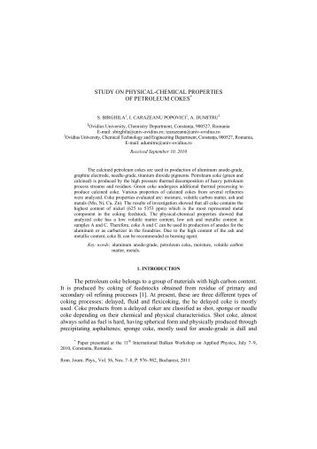 STUDY ON PHYSICAL-CHEMICAL PROPERTIES OF PETROLEUM ...