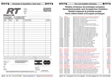 Liste de prix de tous les modèles artisanaux - Rittech