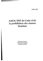 Article 1855 du Code civil. La prohibition des clauses léonines
