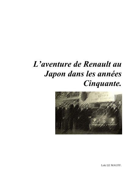 L'aventure de Renault au Japon dans les années Cinquante. - Accueil