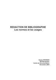 REDACTION DE BIBLIOGRAPHIE Les normes et les usages - Ird