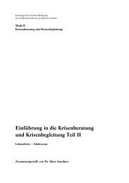 Krisenberatung und Krisenbegleitung Teil II - Schulpsychologie