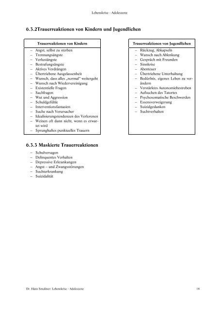 Krisenberatung und Krisenbegleitung Teil II - Schulpsychologie