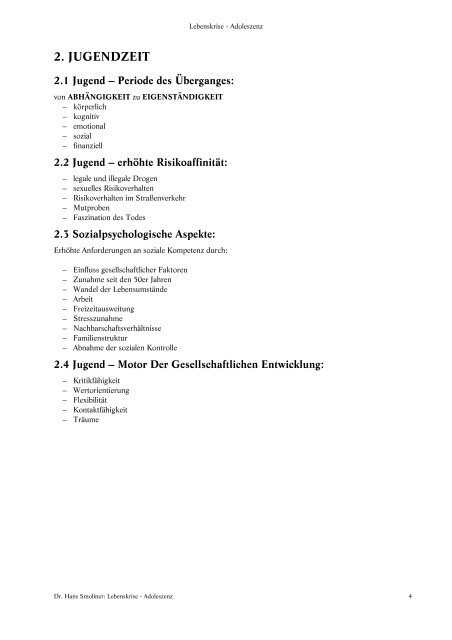 Krisenberatung und Krisenbegleitung Teil II - Schulpsychologie