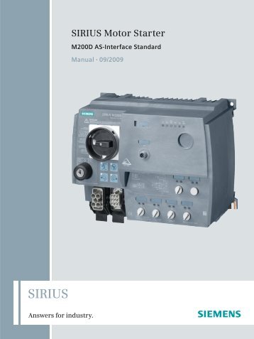 Manual SIRIUS Motor Starter M200D AS-Interface Standard - Siemens