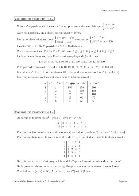 4. Groupes, anneaux, corps, arithmétique