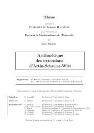 Th`ese Arithmétique des extensions d'Artin-Schreier-Witt