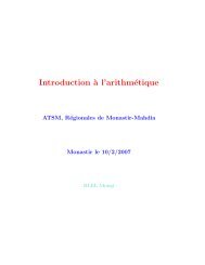 Introduction `a l'arithmétique