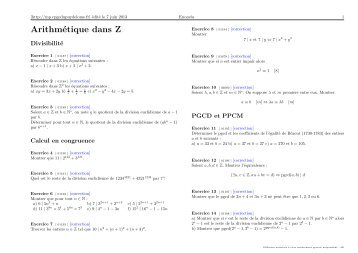 +Arithmétique dans Z [pdf]