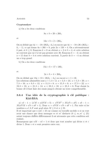 Cours et activités en arithmétique pour les classes ... - Robert Rolland