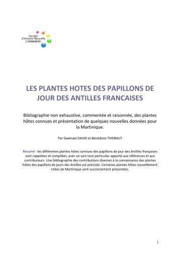 Les plantes hôtes des papillons de jour des - Société l'Herminier