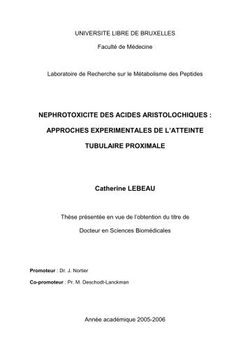 nephrotoxicite des acides aristolochiques - de l'Université libre de ...