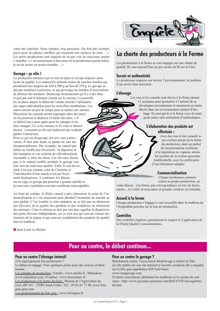 Canards : grosses filières et petits éleveurs - Le Canard Gascon