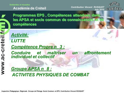 lutte - Académie de Créteil