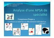 Analyse d'un APSA de spécialité