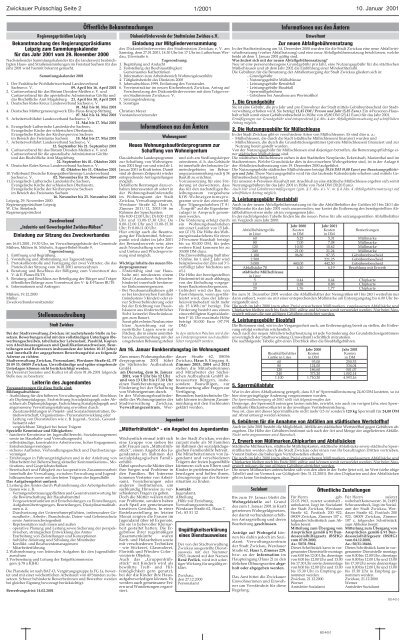 Amtsblatt Nr. 01 vom 10.01.2001 (*.pdf, 988 KB) - Stadt Zwickau