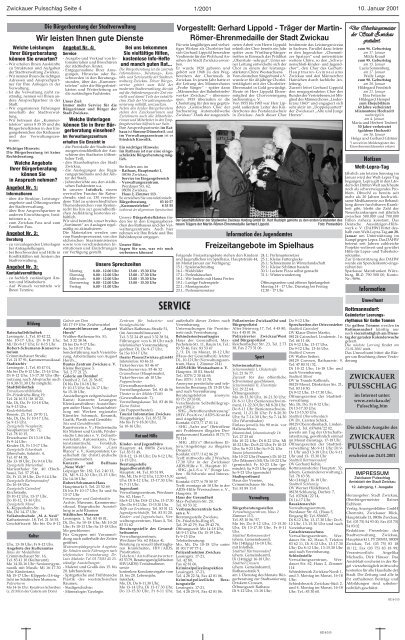 Amtsblatt Nr. 01 vom 10.01.2001 (*.pdf, 988 KB) - Stadt Zwickau