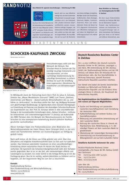 Wirtschaftsbrief 03/2007 - Stadt Zwickau