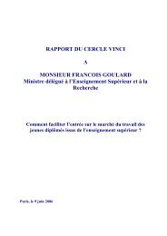 RAPPORT DU CERCLE VINCI A MONSIEUR FRANCOIS ...