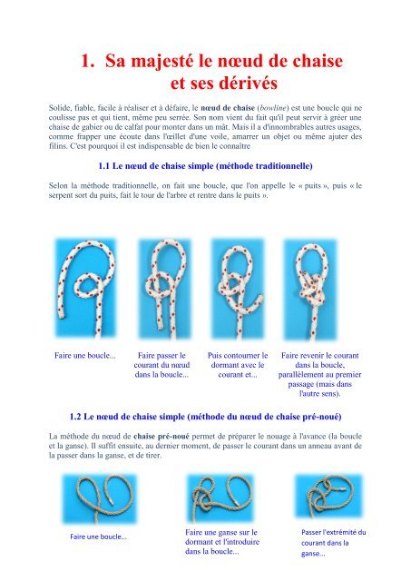 1. Sa majesté le nœud de chaise et ses dérivés - Les Passagers du ...