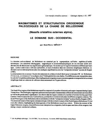 magmatismes et structuration orogenique paleozoiques de la chaine