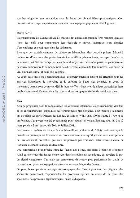 Ecologie des foraminifères planctoniques du golfe de Gascogne ...