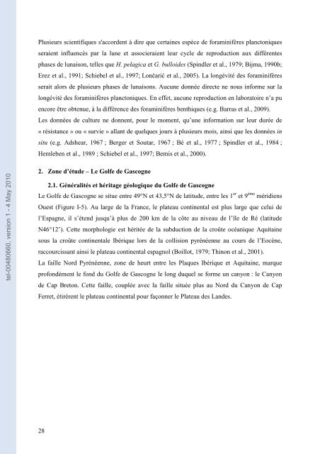 Ecologie des foraminifères planctoniques du golfe de Gascogne ...