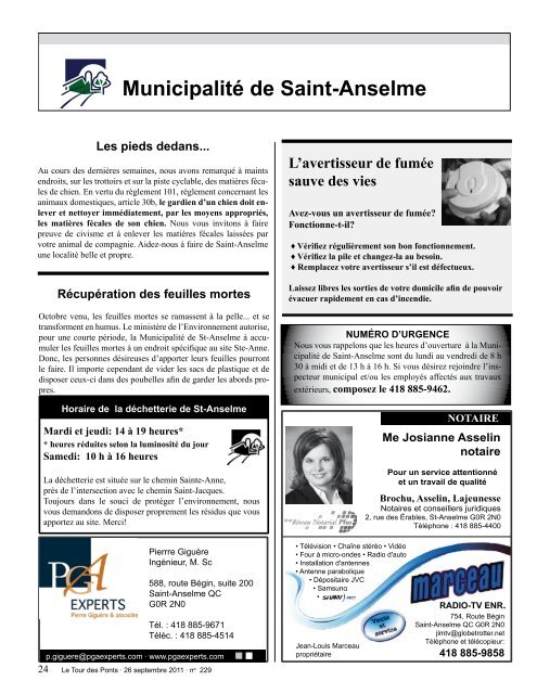 Octobre 2011 - Municipalité de Saint-Anselme