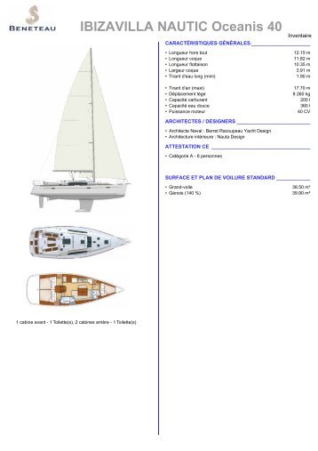 Fiche technique Oceanis 40