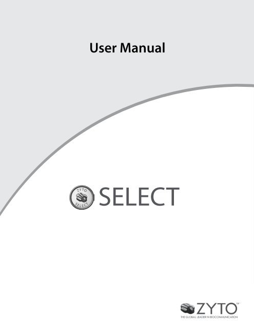 select 5.0 users manual - Zyto