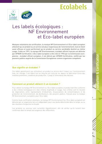 Les labels écologiques : NF Environnement et Eco ... - Marque NF