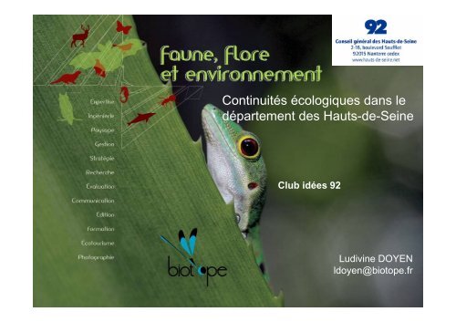 Continuités écologiques dans le département des Hauts-de-Seine