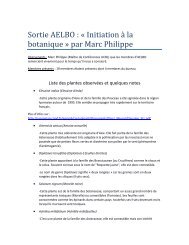 Sortie AELBO : « Initiation à la botanique » par Marc Philippe