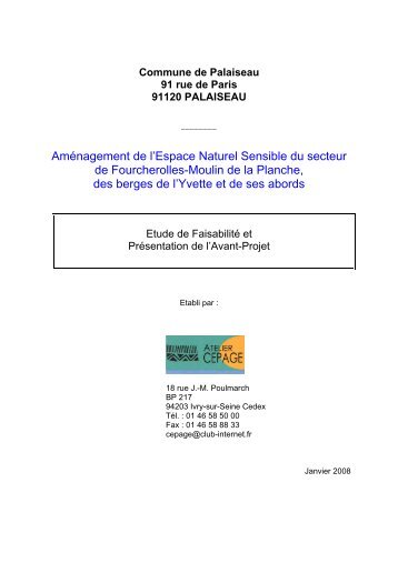 Description des aménagement projetés - Plan ... - Ville de Palaiseau